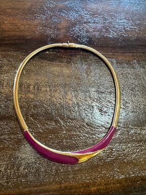Monet Gold-Tone Necklace with Plum Accents